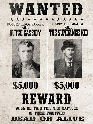 Butch Cassidy /& The Sundance Kid A4 Wanted Poster with choice of frame